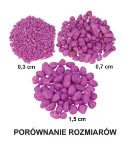 ŻWIREK AKWARIUM KAMYCZKI FLUOR FIOLET 1.5cm 0,5kg