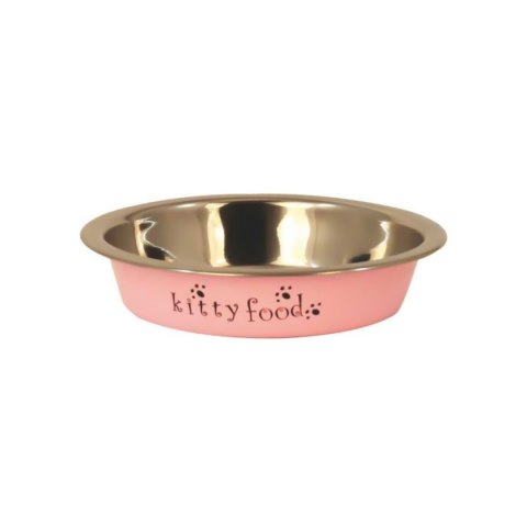 METALOWA MISKA DLA KOTA KITTY FOOD 15cm RÓŻOWA