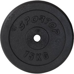 Obciążenie żeliwne czarne 15 kg Sportop fi26,5