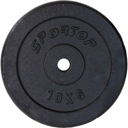 Obciążenie żeliwne czarne 10 kg Sportop fi26,5